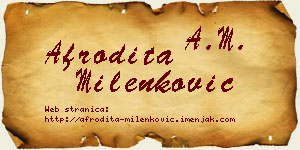 Afrodita Milenković vizit kartica
